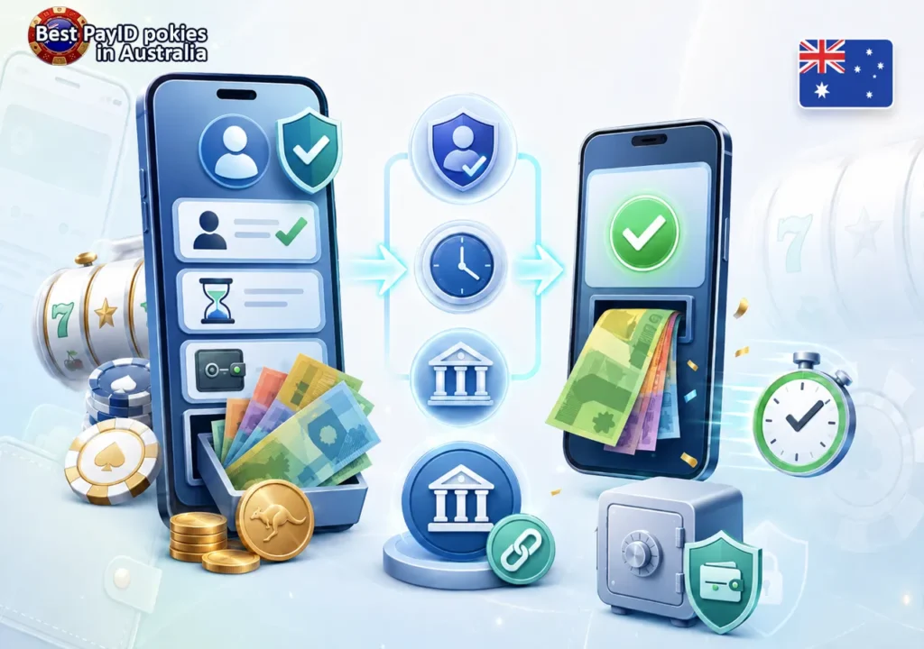 PayID withdrawals with AUD winnings, KYC shield, and payout timer
