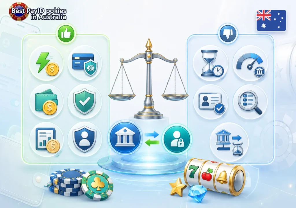 Pros and cons of PayID for online pokies with instant deposits, KYC, and limits
